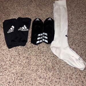 Adidas Black and White Athletic Socks and Shin Guards